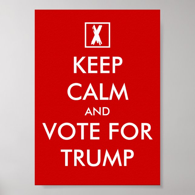 Keep calm and vote for DONALD TRUMP posters (Front)