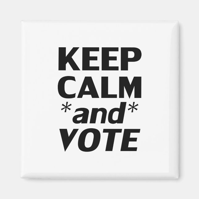 Keep calm and vote modern typography black white magnet (Front)