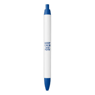 keep calm and vote modern typography blue white ink pen