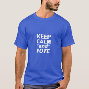 Keep calm and vote modern typography white blue T-Shirt