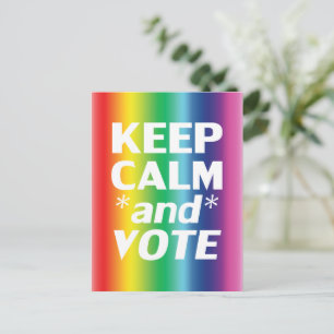 keep calm and vote rainbow gradient lgbt pride postcard