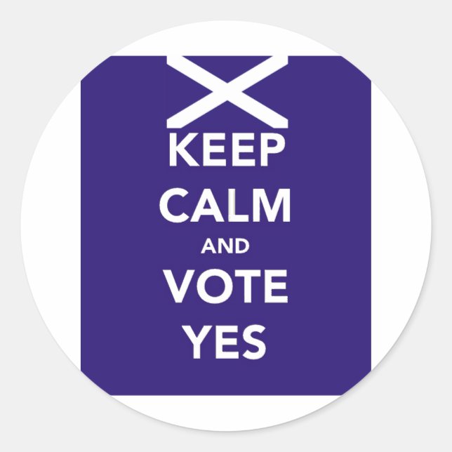 Keep calm and vote yes classic round sticker (Front)