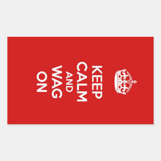 Keep Calm and Wag On Rectangular Sticker