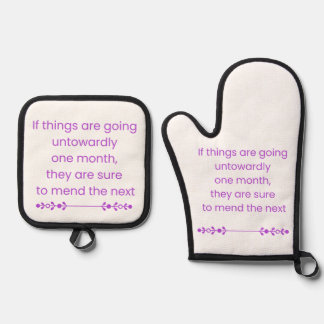 Keep Calm and Wait till next month Oven Mitt & Pot Holder Set