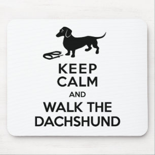 Keep Calm and Walk the Dachshund - Cute Doxie Mouse Mat