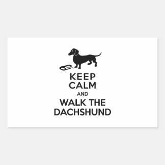 Keep Calm and Walk the Dachshund - Cute Doxie Rectangular Sticker