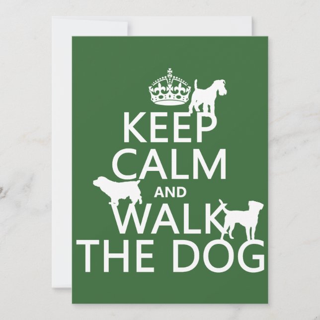 Keep Calm and Walk The Dog - all colours Invitation (Front)