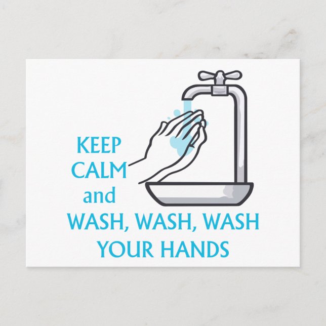 Keep Calm and Wash Wash... Postcard (Front)