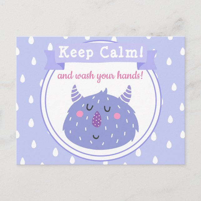 Keep Calm and wash your hands! Stop Corona Virus Postcard (Front)