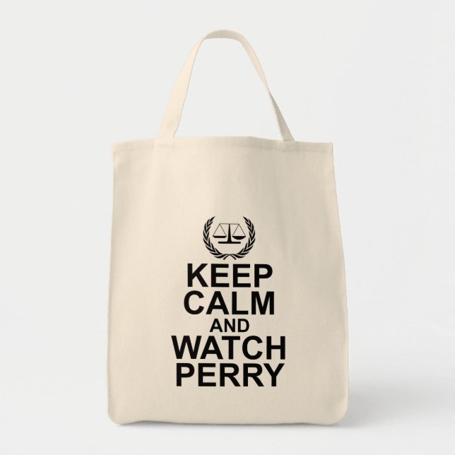 Keep Calm and Watch Perry Legal Humour Tote Bag (Front)