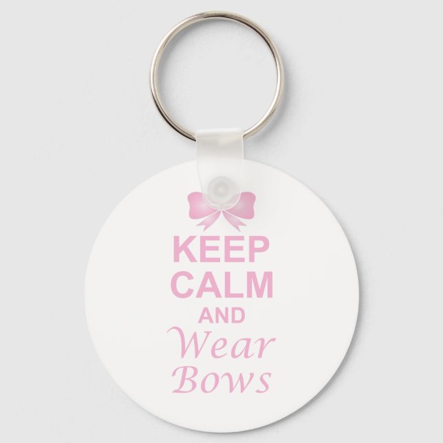 Keep Calm and Wear Bows Key Ring (Front)