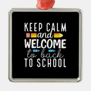 Keep Calm And Welcome To Back To School Metal Tree Decoration