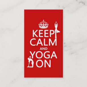 Keep Calm and Yoga On (customise colours) Business Card