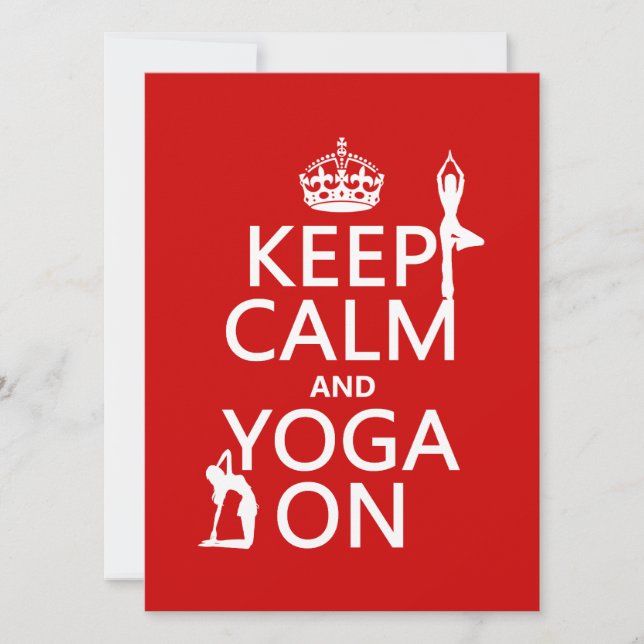 Keep Calm and Yoga On (customise colours) Invitation (Front)