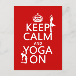 Keep Calm and Yoga On (customise colours) Postcard
