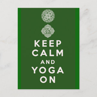 Keep Calm and Yoga On Postcard