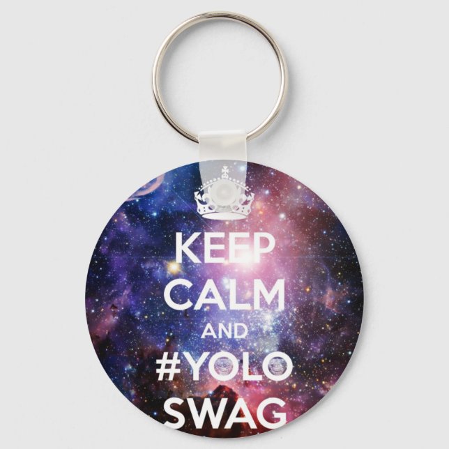 Keep calm and #yolo swag key ring (Front)