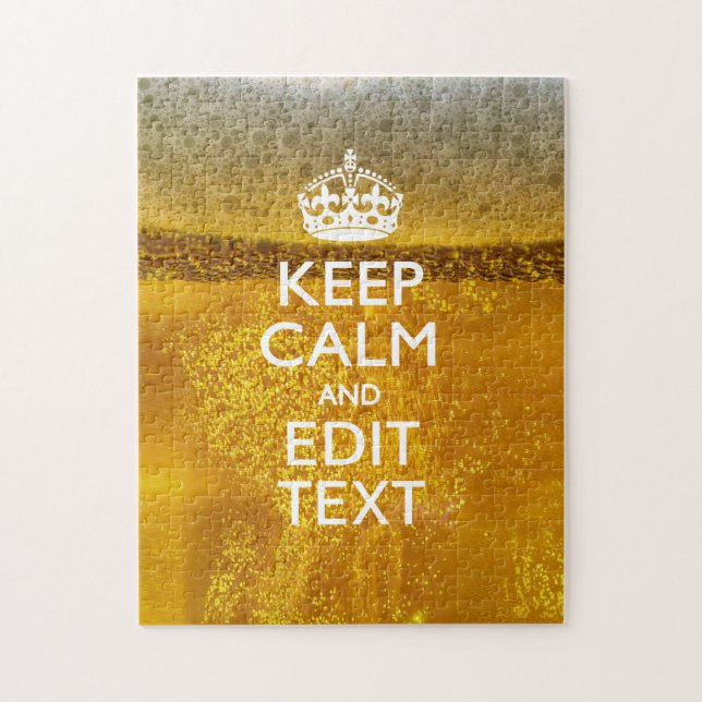 Keep Calm And Your Text for some Cold Beer Jigsaw Puzzle (Vertical)
