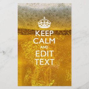 Keep Calm And Your Text for some Cold Beer Stationery