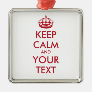 KEEP CALM and YOUR TEXT Metal Tree Decoration