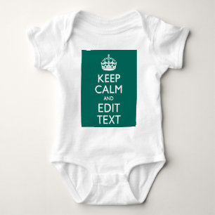Keep Calm And Your Text on Accent Turquoise Baby Bodysuit