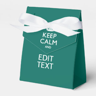 Keep Calm And Your Text on Accent Turquoise Favour Box