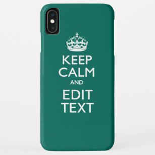 Keep Calm And Your Text on Deep Turquoise Case-Mate iPhone Case