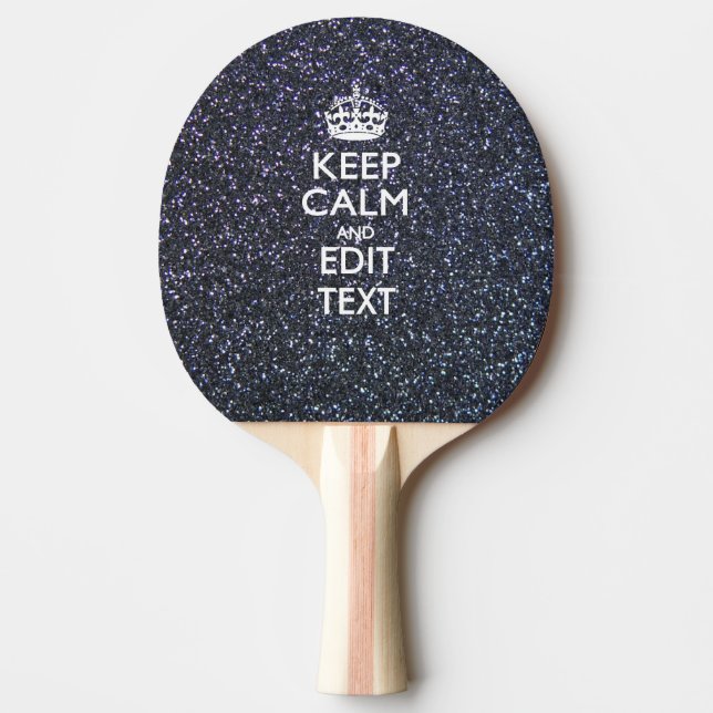 Keep Calm and Your Text on Midnight Decor Ping Pong Paddle (Front)