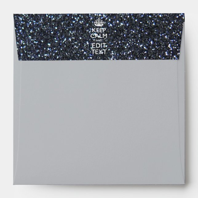 Keep Calm and Your Text on Midnight Print Envelopes (Back (Top Flap))