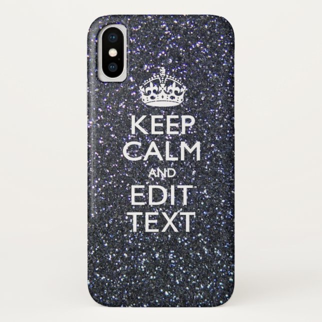 Keep Calm and Your Text on Midnight Style Case-Mate iPhone Case (Back)