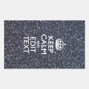 Keep Calm and Your Text on Midnight Style Rectangular Sticker