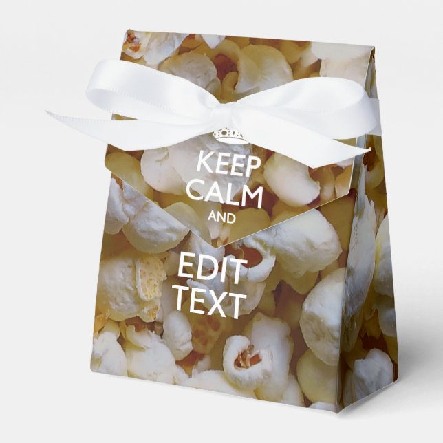 KEEP CALM AND Your Text on Popcorn Favour Box (Front Side)