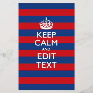 KEEP CALM AND Your Text on Red Blue Stripes Flyer