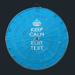 Keep Calm And Your Text on Sky Blue Decor Dartboard<br><div class="desc">Your personalized Keep Calm saying on a fine custom sky blue accent color style decor. A personalized Keep Calm style saying on a one of a kind gift. Humorous or whimsical try on your creative words on two editable lines of text. Remember to use CAPITAL letters for best results. Use...</div>
