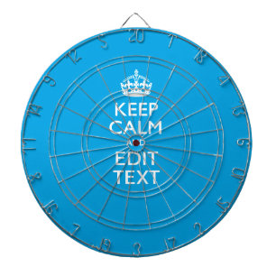 Keep Calm And Your Text on Sky Blue Decor Dartboard