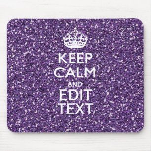 Keep Calm and Your Text on Stylish Purple Mouse Mat