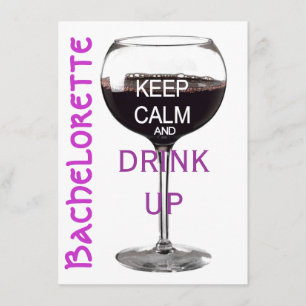Keep Calm Bachelorette party drinks Invitation