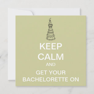 KEEP CALM Bachelorette Party Modern Invitation