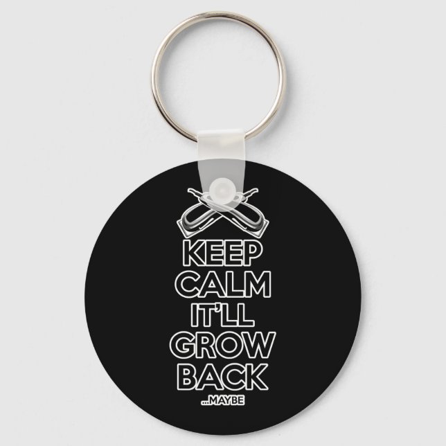 Keep Calm: Barber Shop Humour Key Ring (Front)
