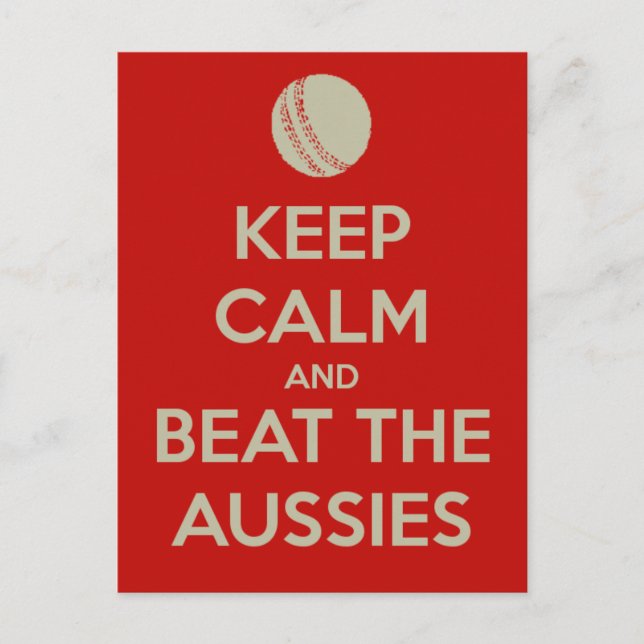 keep calm beat aussies postcard (Front)