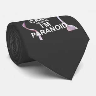 Keep Calm because I'm Paranoid Tie (Dark Grey)
