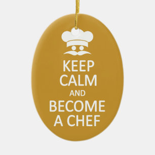 Keep Calm & Become a Chef custom ornament