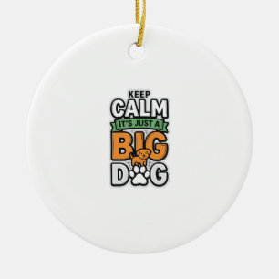 Keep Calm Big Dog Vintage Vector Design_1 Ceramic Tree Decoration