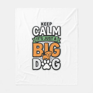Keep Calm Big Dog Vintage Vector Design_1 Fleece Blanket