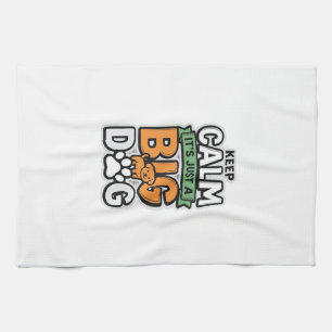 Keep Calm Big Dog Vintage Vector Design_1 Tea Towel