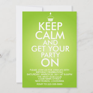 Keep Calm Birthday Invitation
