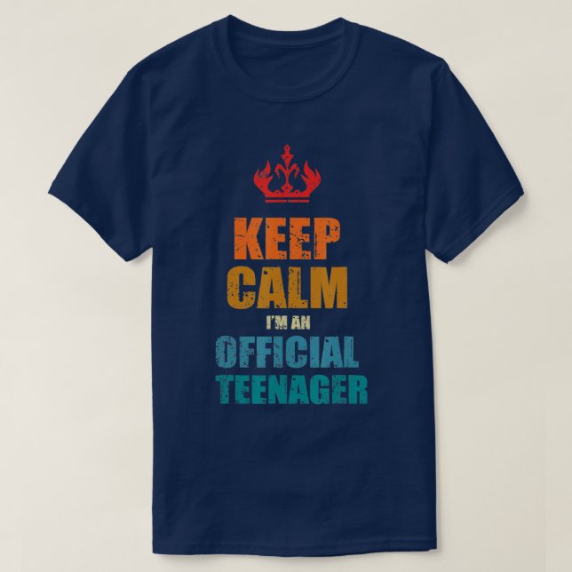 Keep Calm Birthday Official nager  13th Funny Girl T-Shirt (Design Front)