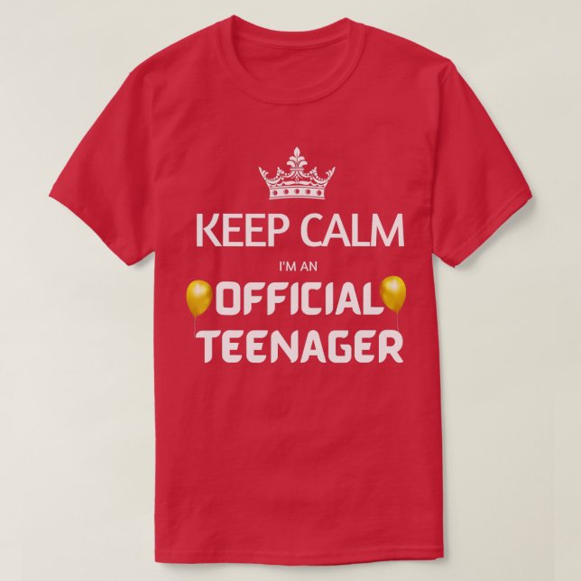 Keep Calm Birthday Official nager  13th Funny Girl T-Shirt (Design Front)