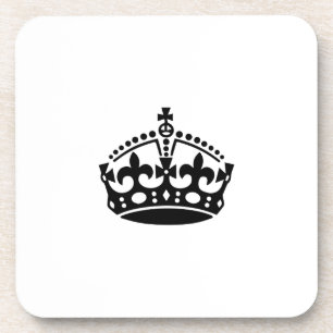 Keep calm black victory crown coaster
