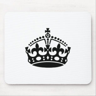 Keep calm black victory crown mouse mat